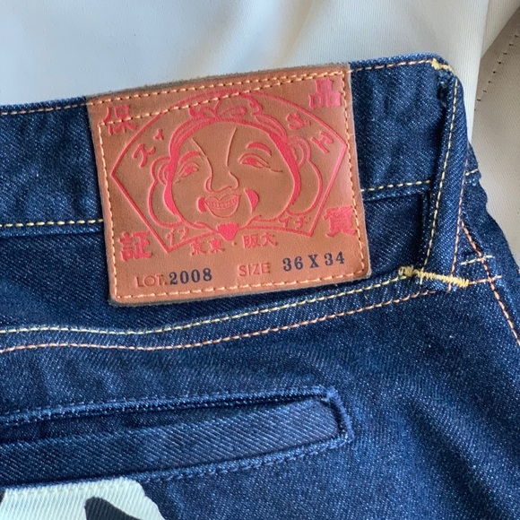 Evisu men’s denim jeans with print - Picture 4 of 8